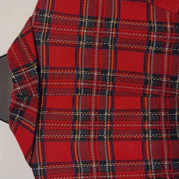 Revamped 90's Oversized Red Plaid Blazer size Small - Picture 16 of 16